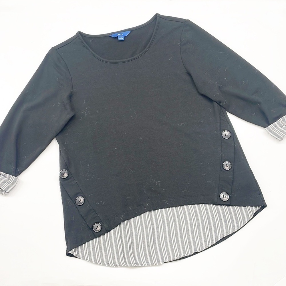 Apt. 9 black 3/4 sleeve top